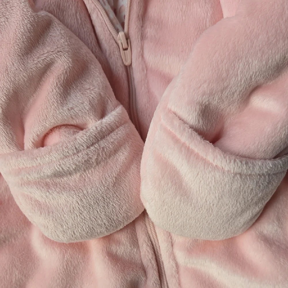 Carter's 6mo Pink Llama/Sheep Hooded Baby Bunting Pram One Piece